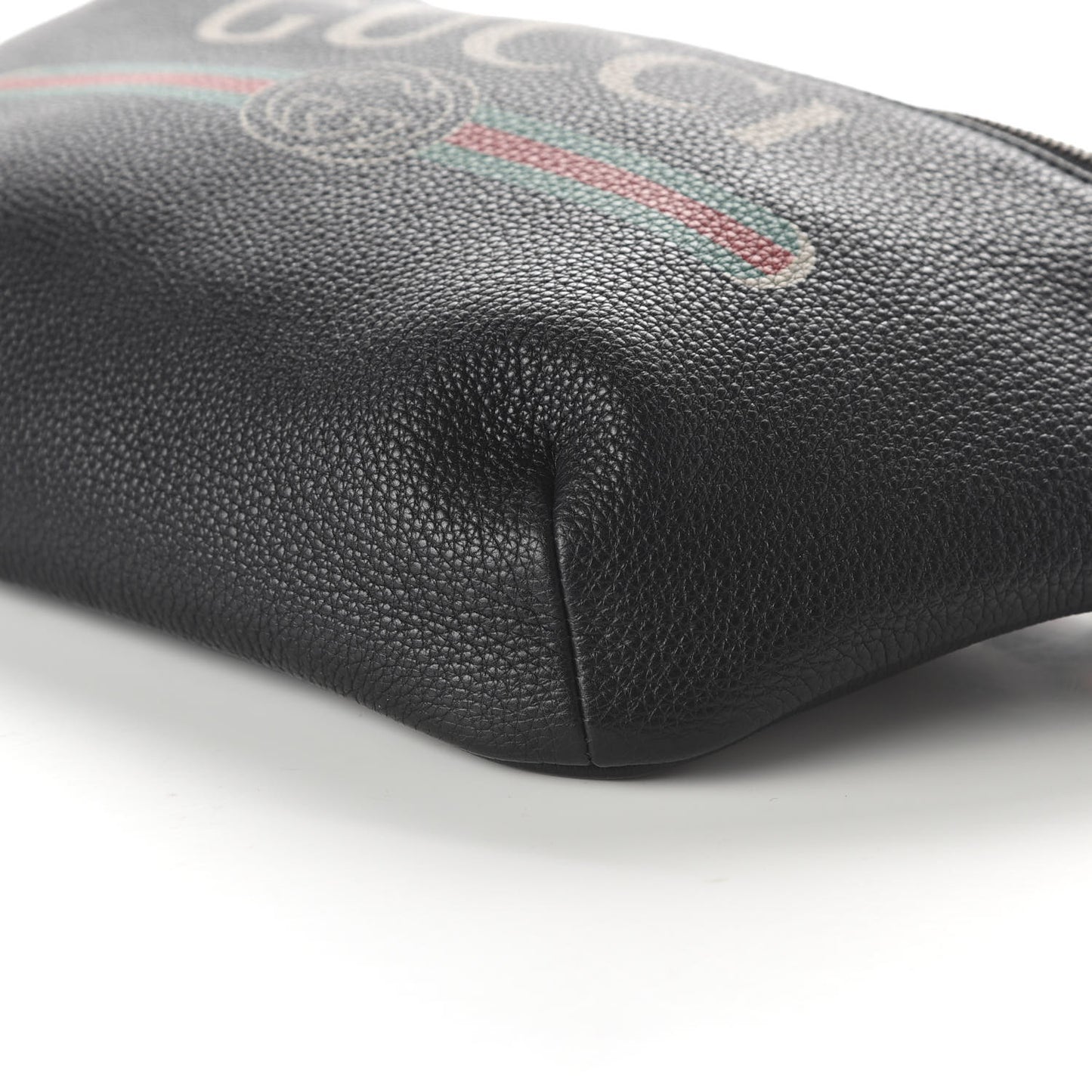 Grained Calfskin Logo Belt Bag Black