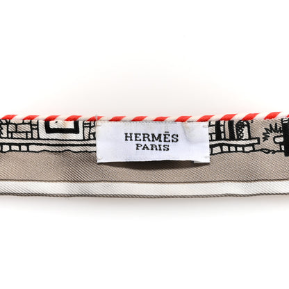 Hermes Silk Candy Doll Hermes-Paris Station Twilly Gris Cendre Orange Black 3 of 3
