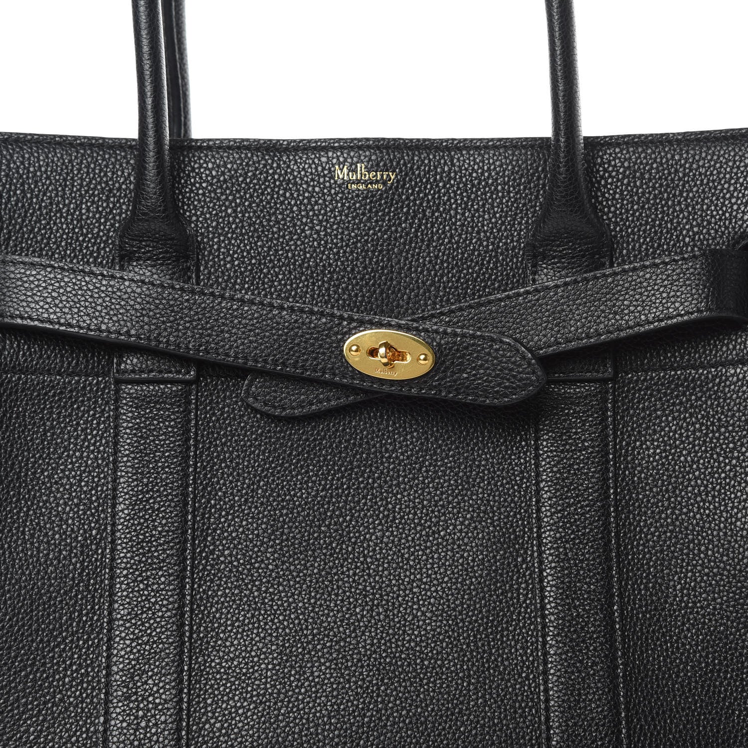 Mulberry Grain Vegetable Tanned Calfskin Zipped Bayswater Black 8 of 17