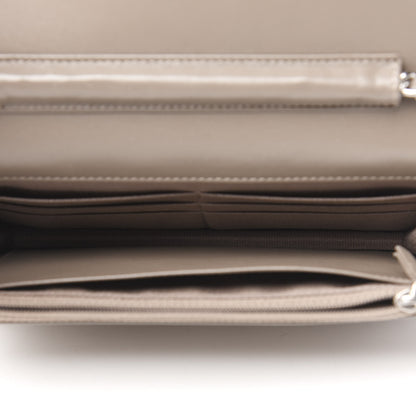 Chanel Patent Quilted Wallet On Chain WOC Brown 5 of 13