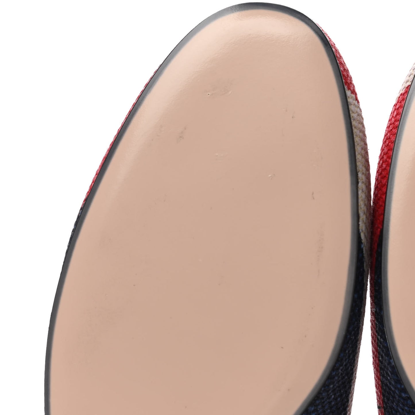 Canvas Sylvie Stripe Womens Princetown Slippers 38.5 Mystic White Hibiscus Red Maritime