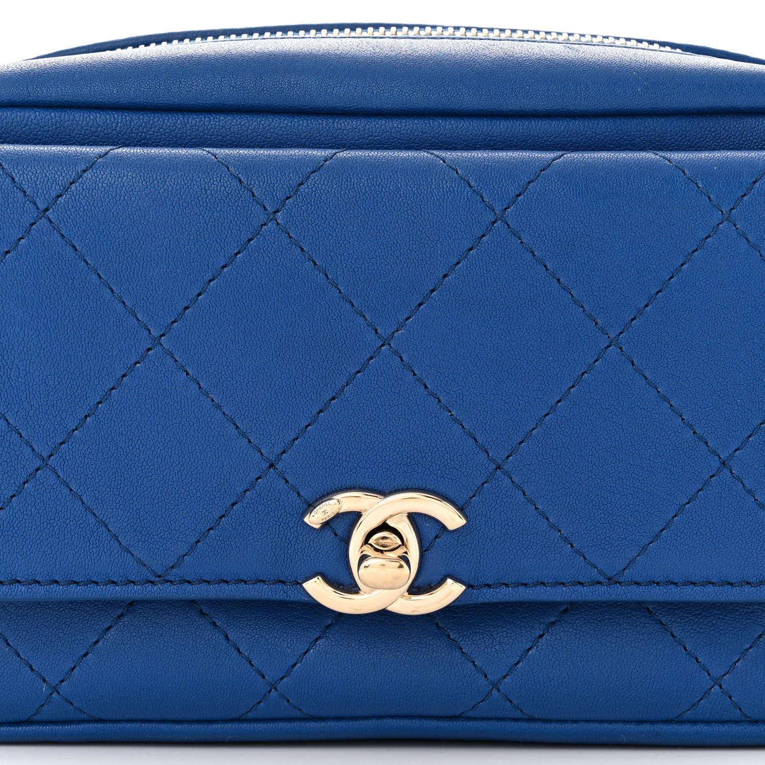 Chanel Calfskin Casual Trip Waist Bag Blue 8 of 10