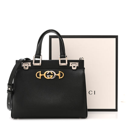 Gucci Grainy Calfskin Small Zumi Top Handle Bag Black 14 of 14