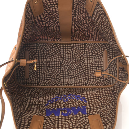 MCM Visetos Large Liz Reversible Shopper Tote Cognac 8 of 16