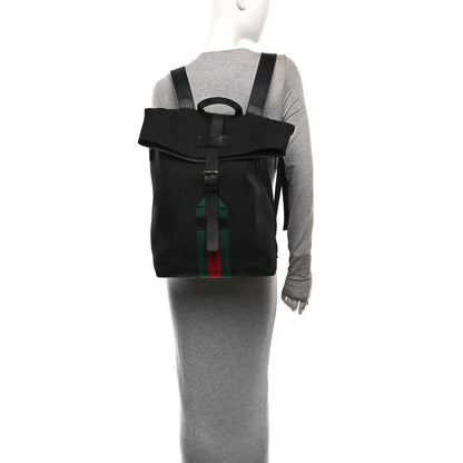 Gucci Techno Canvas Web Single Buckle Backpack Black 2 of 15
