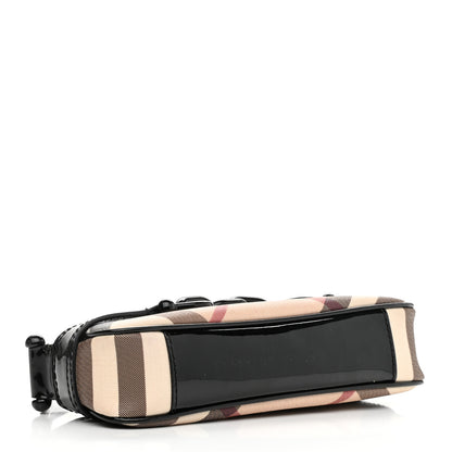 Burberry Patent Supernova Check Link Stirrup Small Bag Black 4 of 11