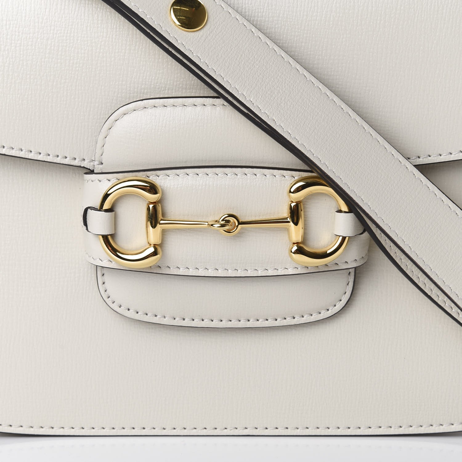 Gucci Azalea Calfskin Horsebit 1955 Shoulder Bag Mystic White 11 of 11