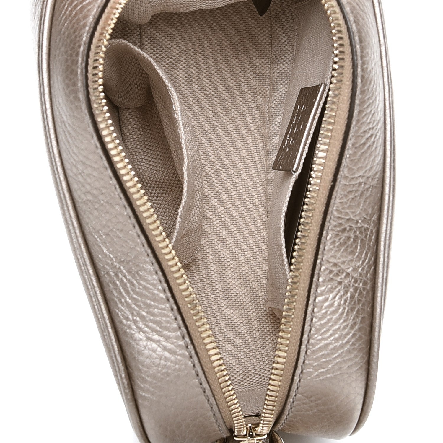 Gucci Metallic Pebbled Calfskin Small Soho Disco Bag Golden Beige 5 of 7