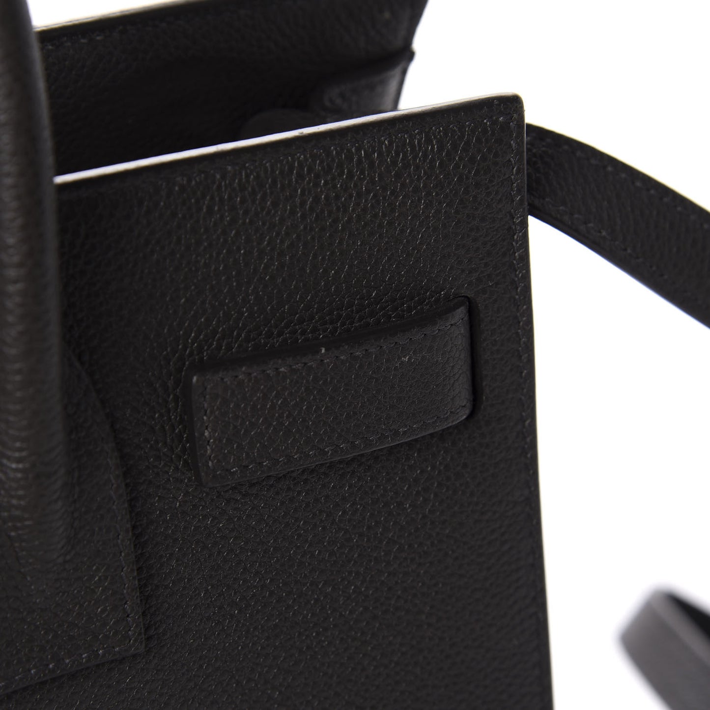 Grained Calfskin Baby Sac De Jour Black
