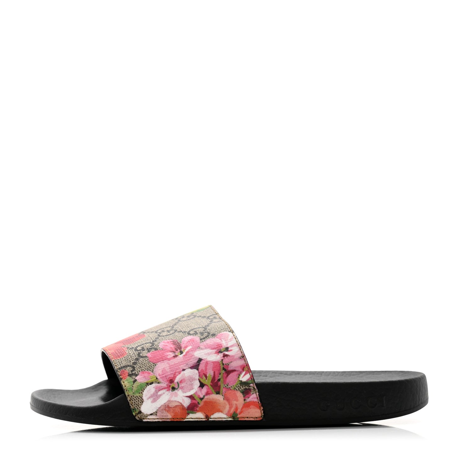 GG Supreme Monogram Blooms Slide Sandals 36 Beige Multicolor