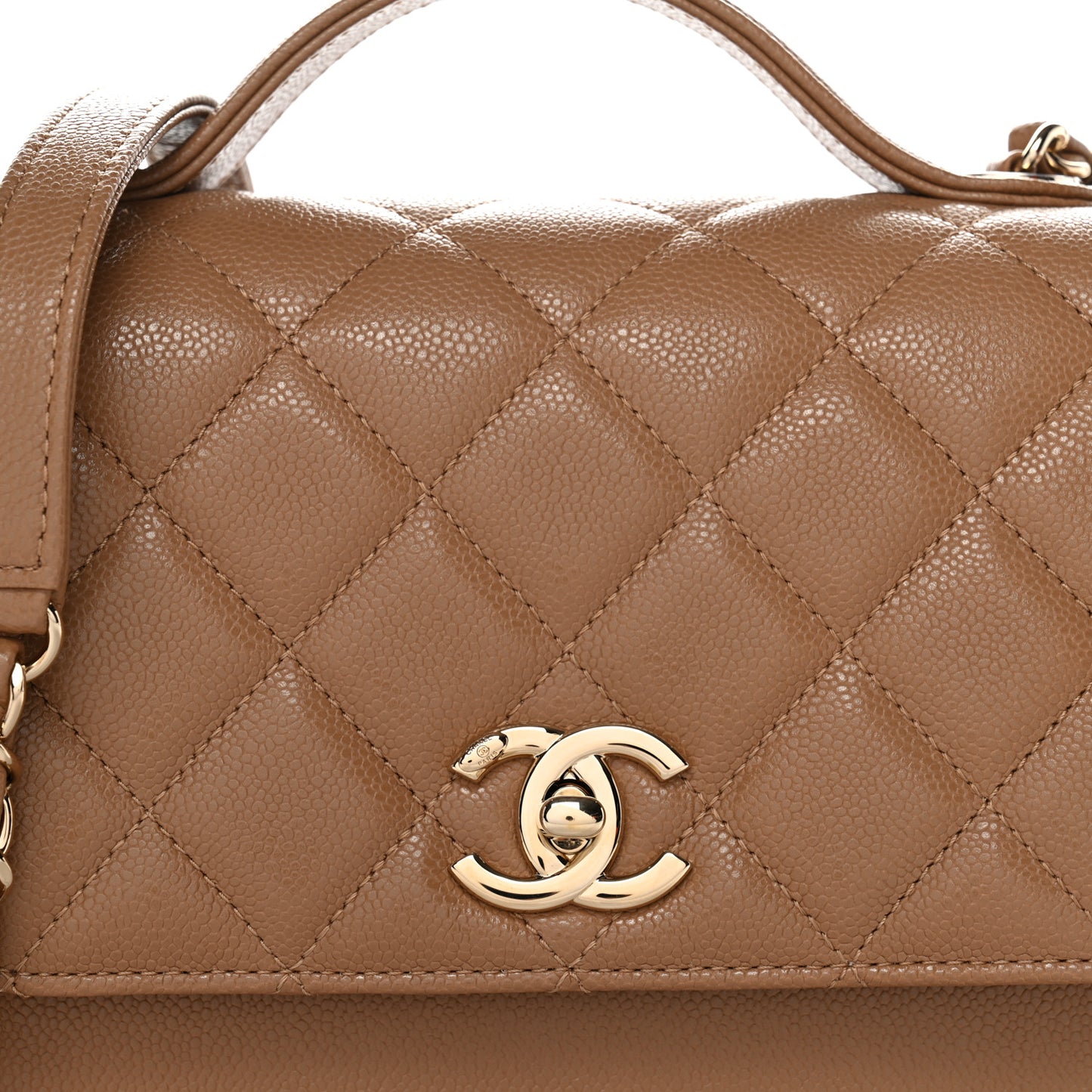 Caviar Quilted Medium Business Affinity Flap Beige