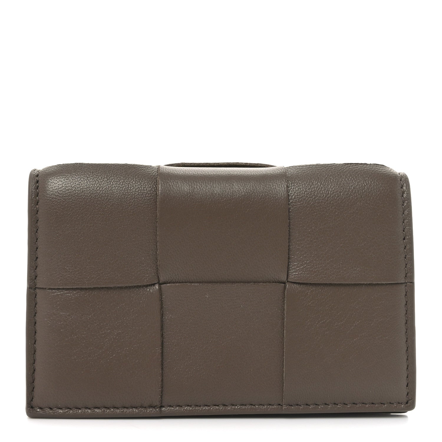 Bottega Veneta Nappa Maxi Intrecciato Card Holder Wallet Dark Taupe 1 of 6