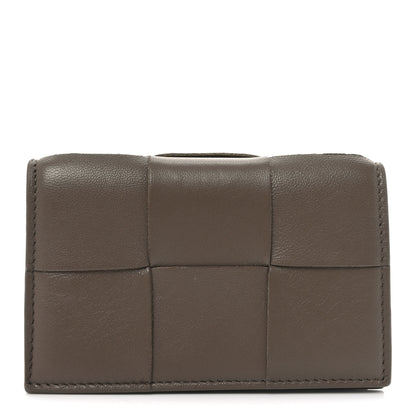 Bottega Veneta Nappa Maxi Intrecciato Card Holder Wallet Dark Taupe 1 of 6