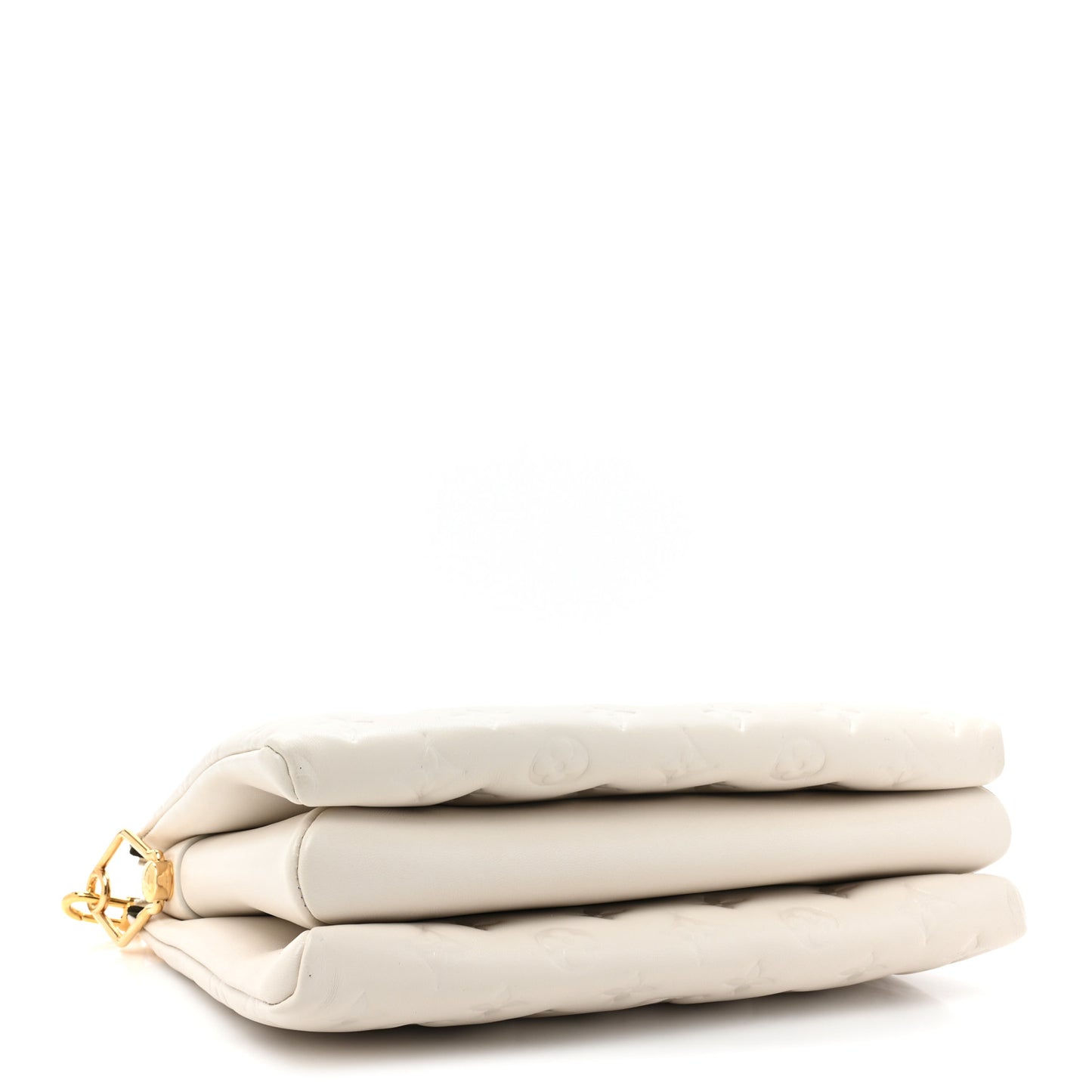 Lambskin Embossed Monogram Coussin PM Cream