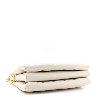 Louis Vuitton Lambskin Embossed Monogram Coussin PM Cream 4 of 12