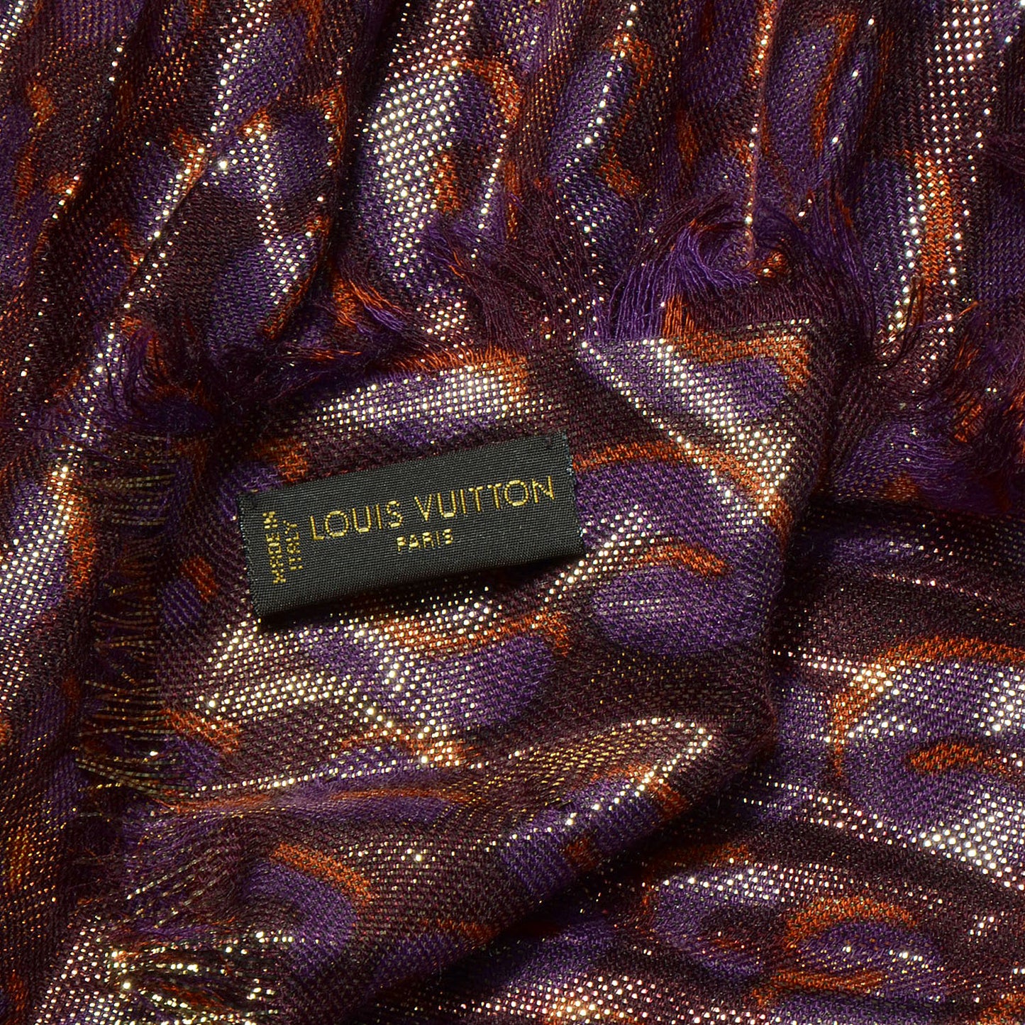 Cashmere Silk Leopard Etole Stole Disco Prune
