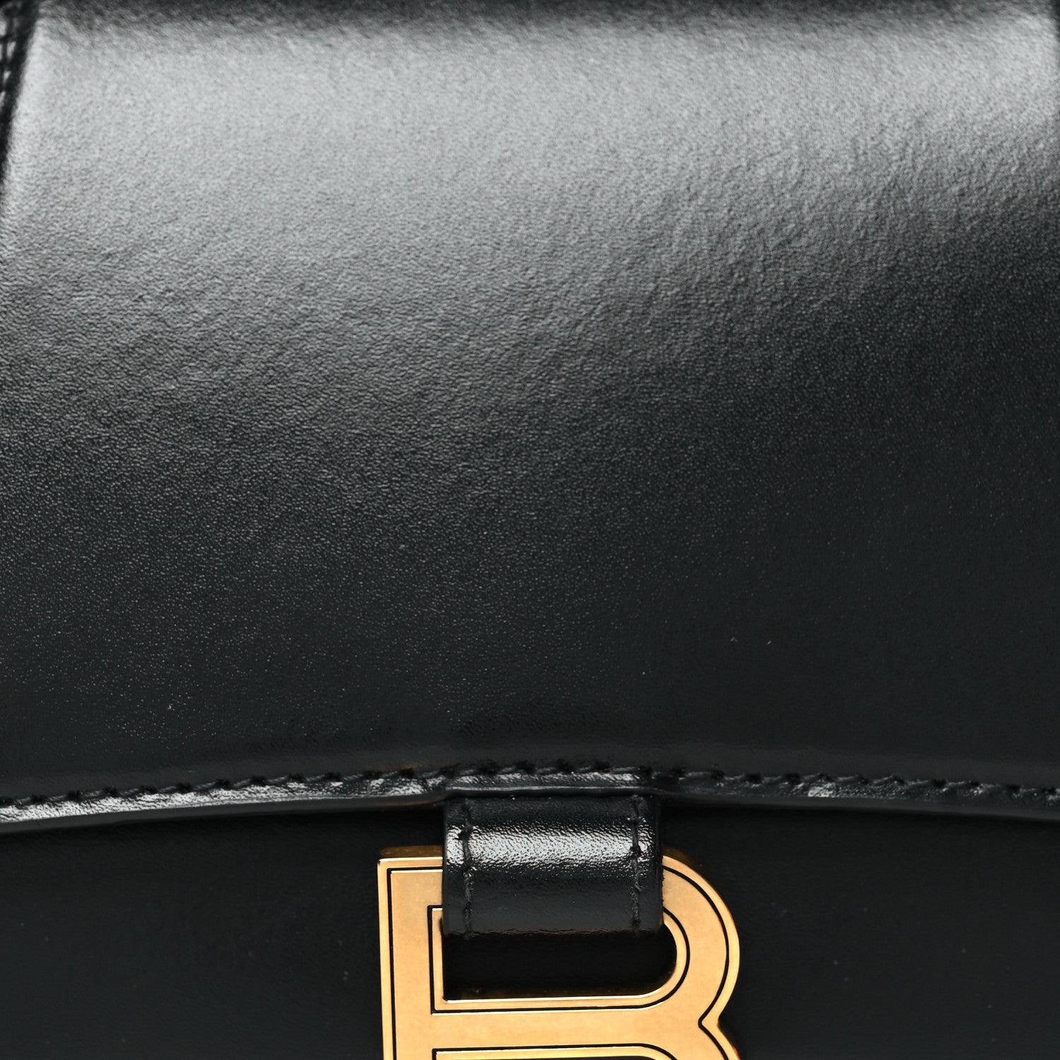 Balenciaga Shiny Box Calfskin Small Hourglass Top Handle Bag Black 8 of 11