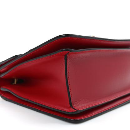 Gucci Calfskin Sylvie Web Small Queen Margaret Top Handle Bag Blue Agata Hibiscus Red Mystic White Sugar Pink 9 of 13