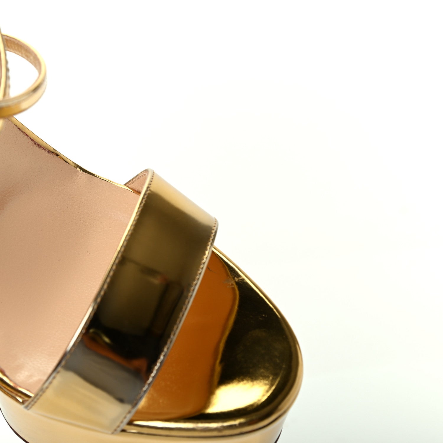 Christian Louboutin Patent Specchio Choca 130 Platform Sandals 36.5 Gold 8 of 11