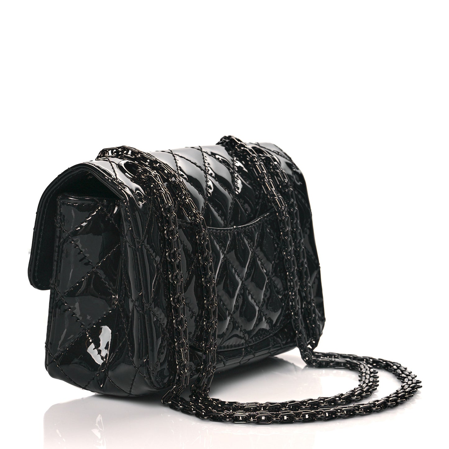 Patent Calfskin Quilted 2.55 Reissue Mini Flap So Black