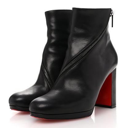 Christian Louboutin Calfskin Birgitta 100 Zip Around Ankle Boots 38.5 Black 4 of 12