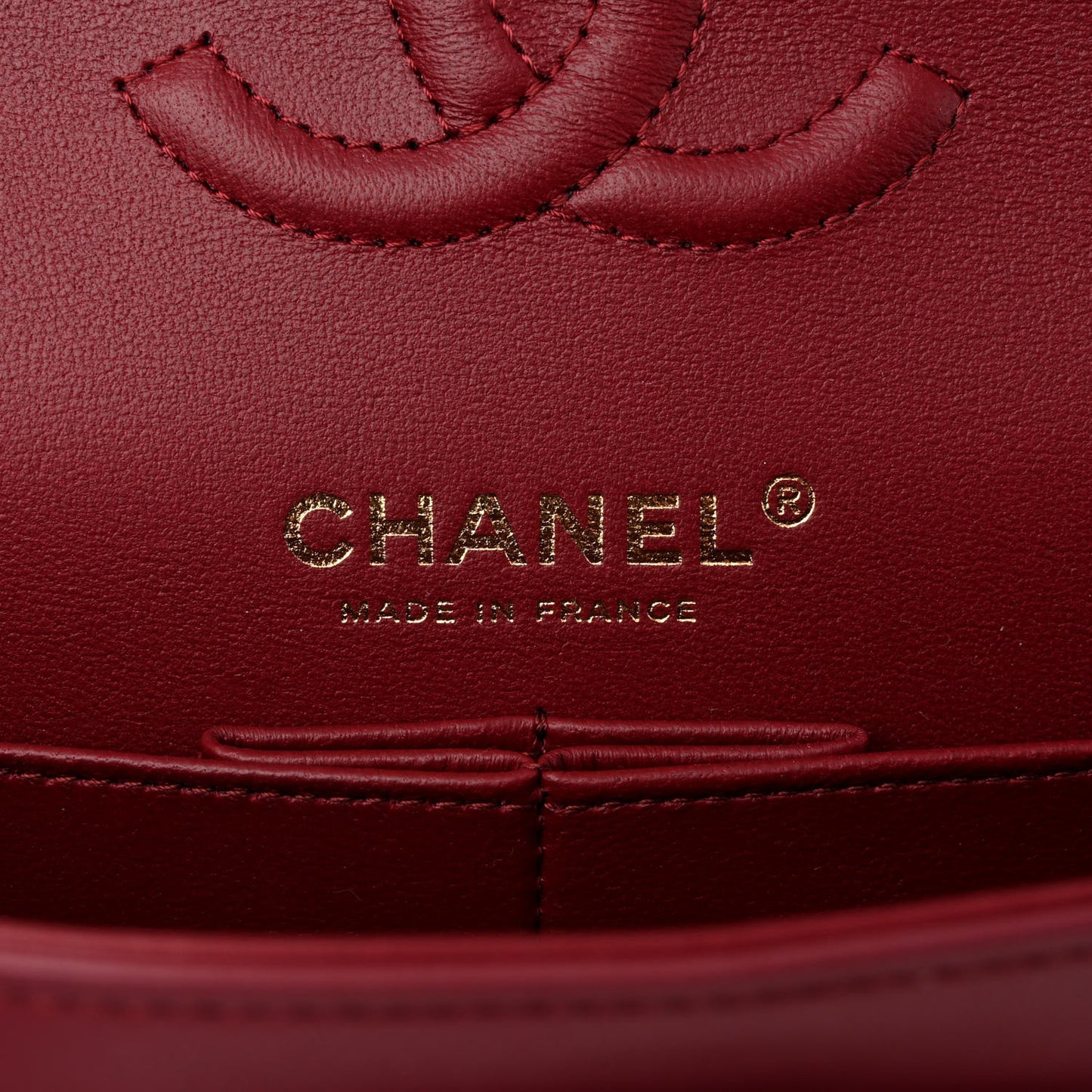 Lambskin Quilted Small Double Flap Burgundy