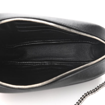 Saint Laurent Grain De Poudre Matelasse Monogram Mini Lou Camera Bag Black 5 of 11