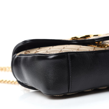 Gucci Monogram Matelasse Diagonal Mini GG Marmont Shoulder Bag Beige Black 6 of 10