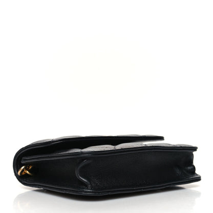 Chanel Lambskin Quilted CC Pearl Crush Card Holder With Chain Black 4 of 11