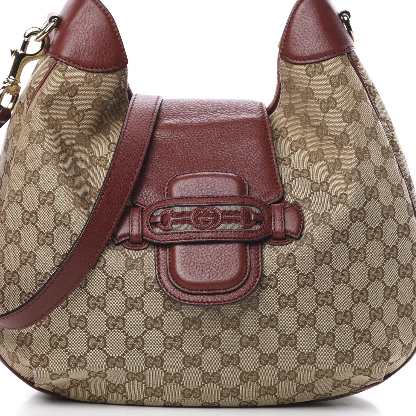 Monogram Web Medium Dressage Hobo Red