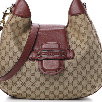 Gucci Monogram Web Medium Dressage Hobo Red 8 of 13