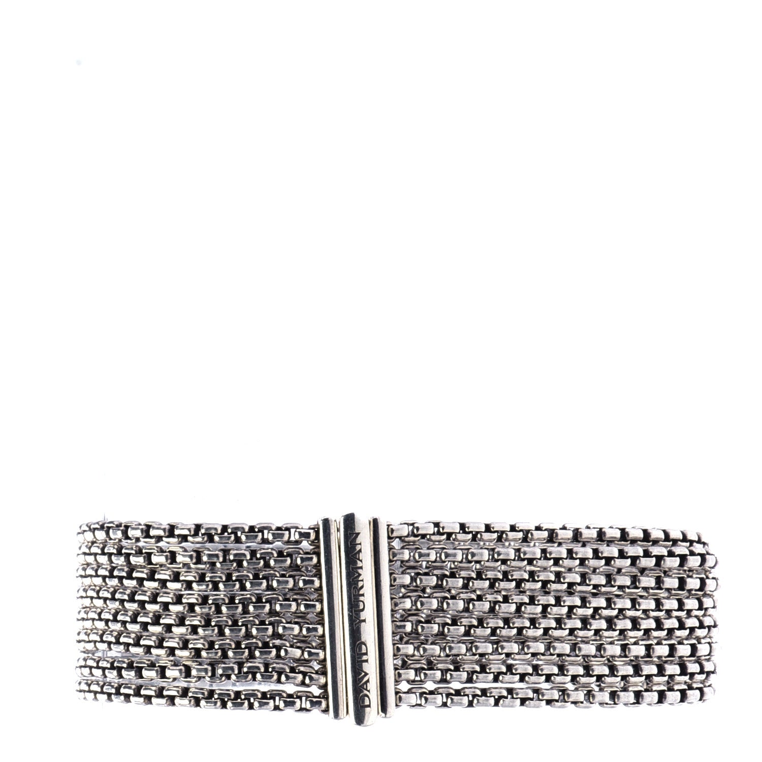 David Yurman Sterling Silver Multi-Row Box Chain Bracelet 3 of 6