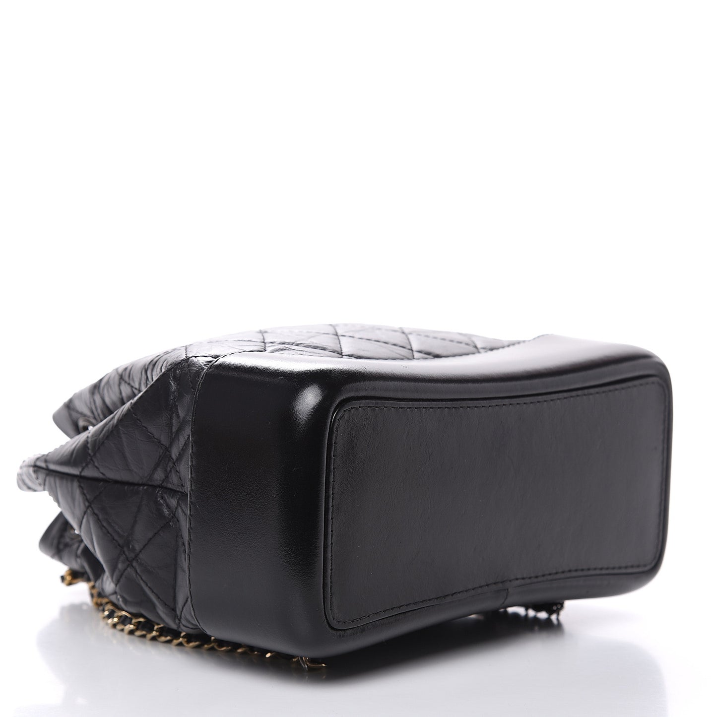 Aged Calfskin Quilted Small Gabrielle Backpack Black