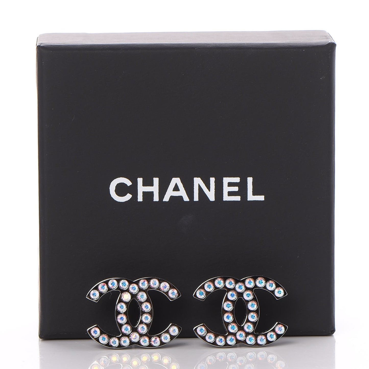 Iridescent Crystal CC Earrings Multicolor