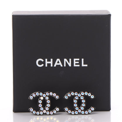 Chanel Iridescent Crystal CC Earrings Multicolor 5 of 5