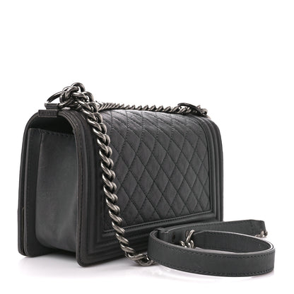 Chanel Calfskin Quilted Metal Embellished Paris Dallas Medium Boy Flap Grey 3 of 10