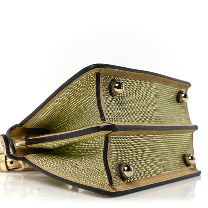 Fendi Crystal Vitello Laminato FF Petite Peekaboo I SEE U Satchel Crystal Platinum Light Gold 8 of 9