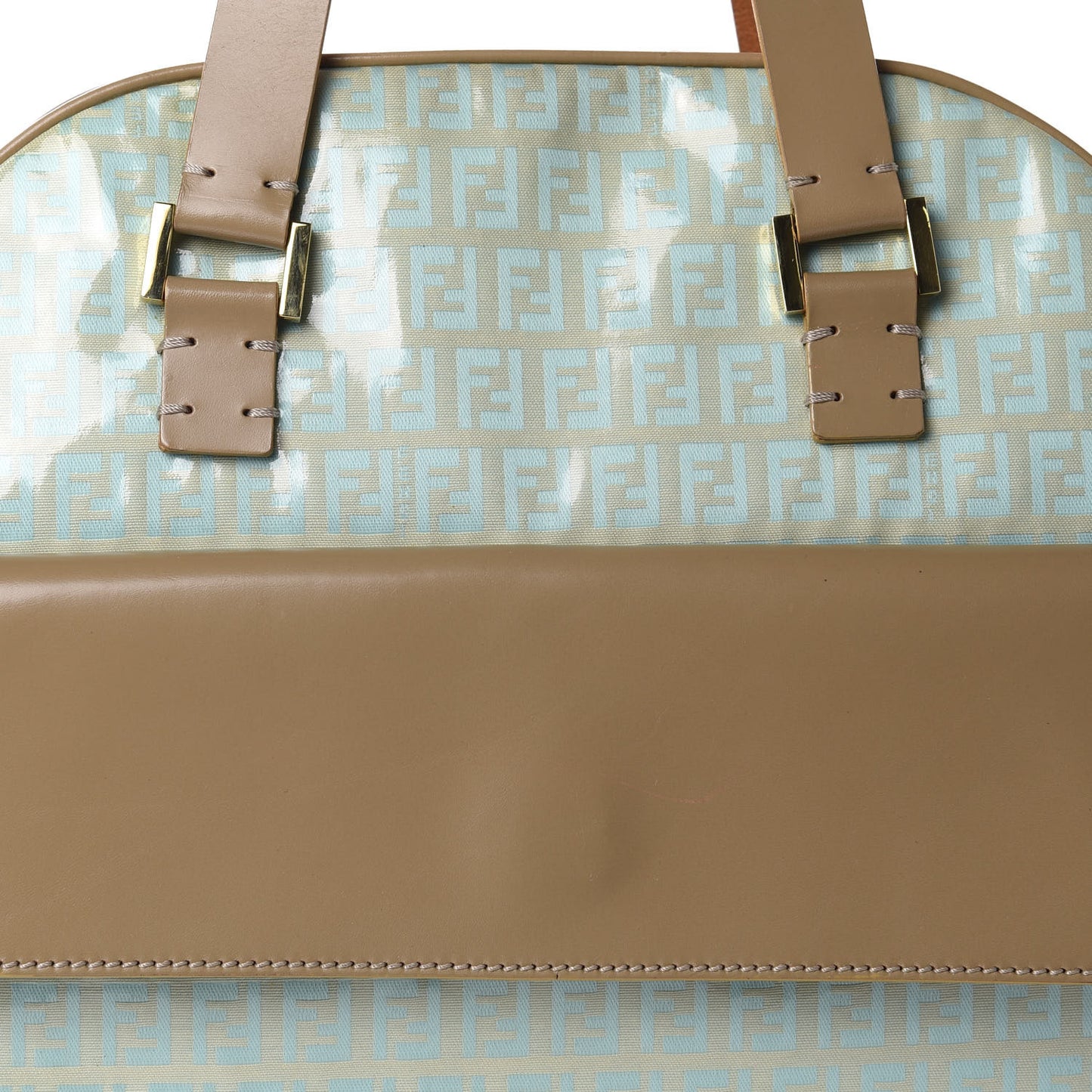 Vinyl Zucchino Pocket Shoulder Bag Blue