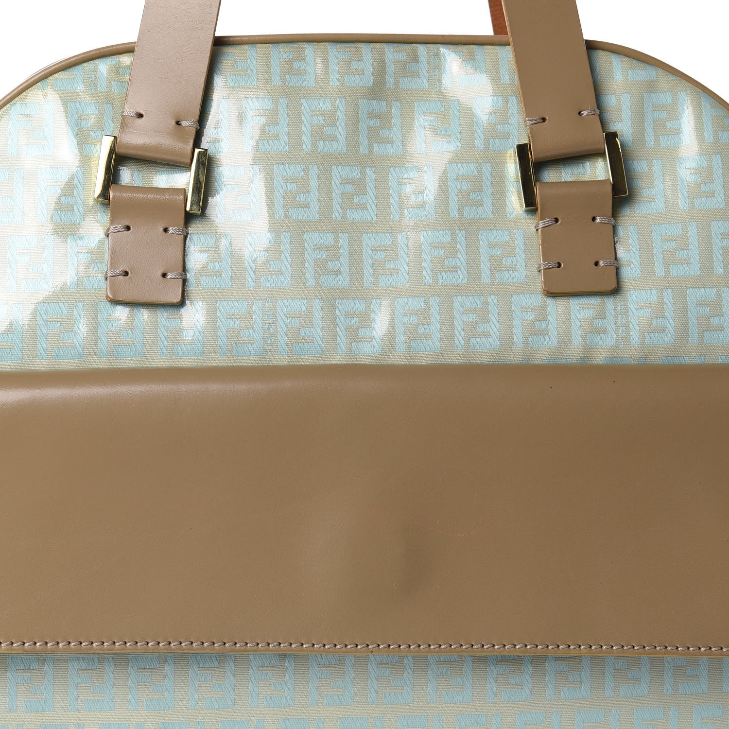 Fendi Vinyl Zucchino Pocket Shoulder Bag Blue 9 of 9