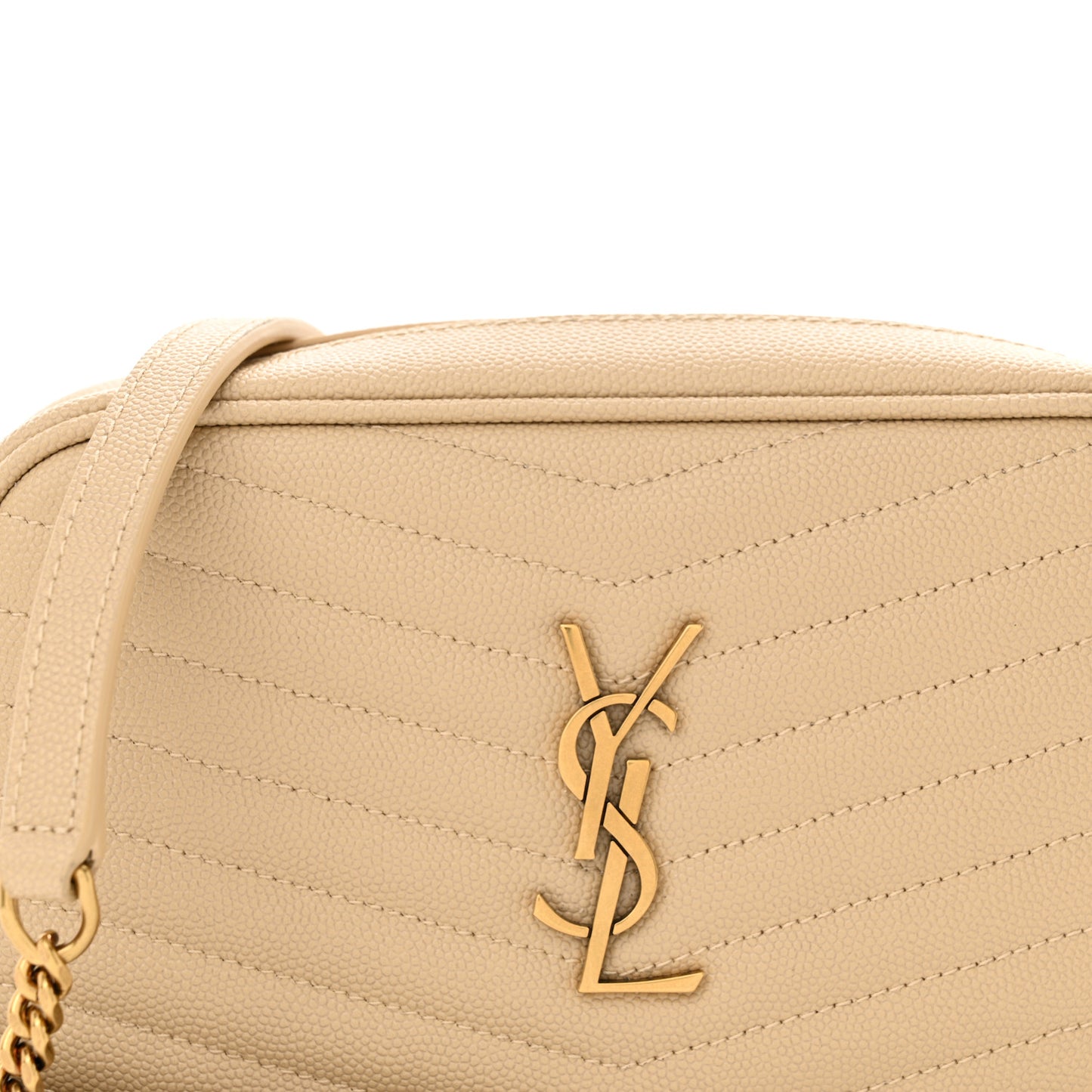 Grain De Poudre Matelasse Monogram Mini Lou Camera Bag Ivory Natural