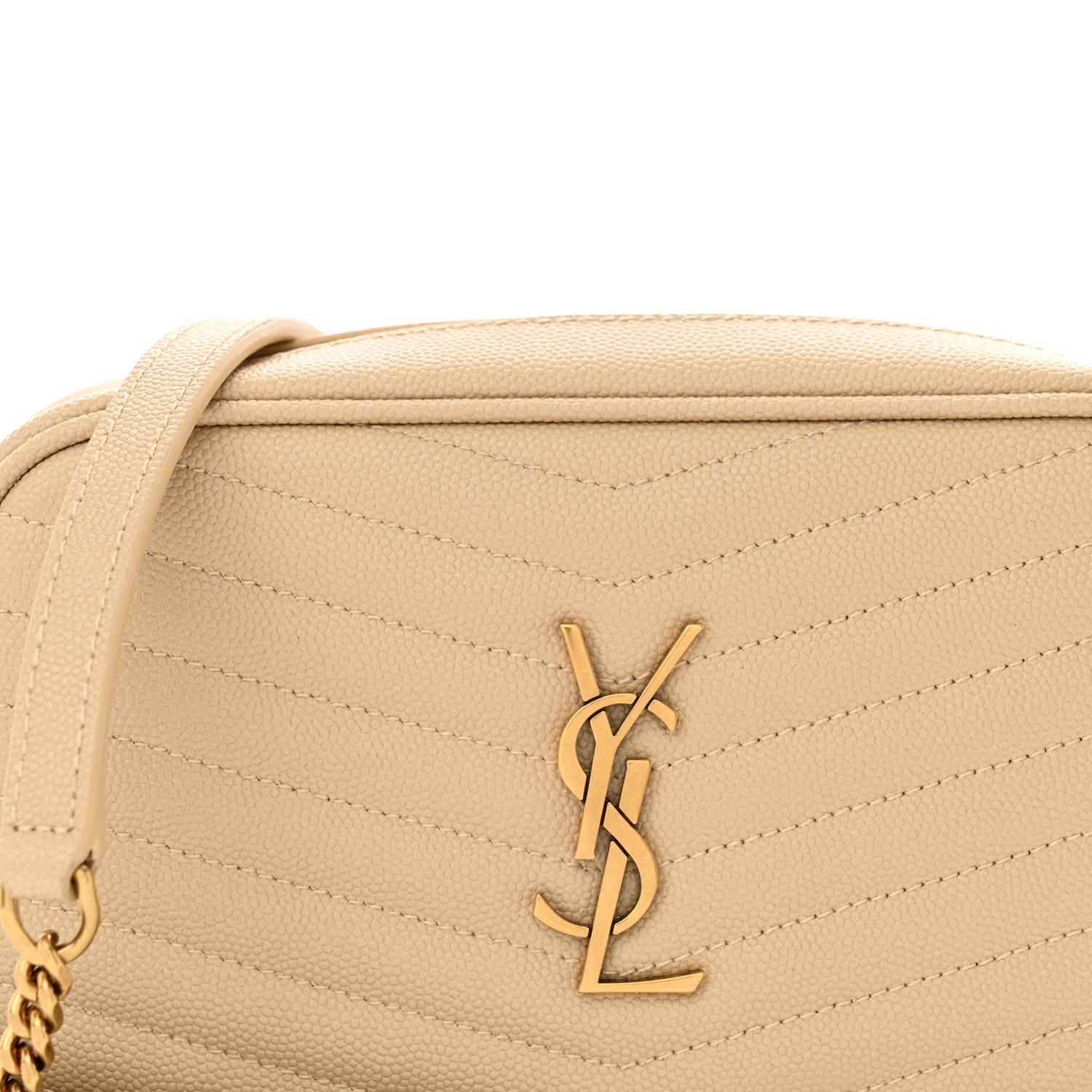Saint Laurent Grain De Poudre Matelasse Monogram Mini Lou Camera Bag Ivory Natural 8 of 11