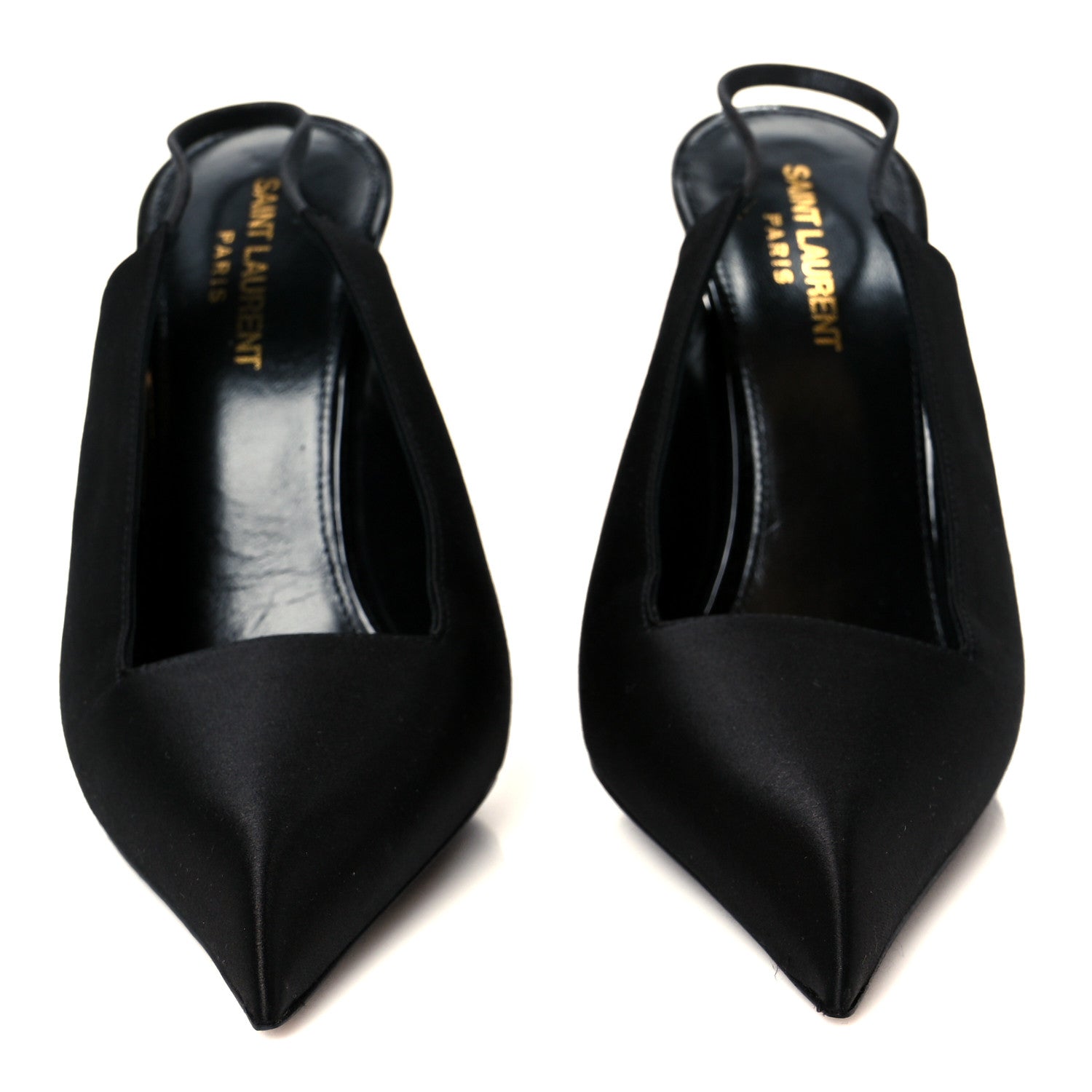 Saint Laurent Raso Regale Raven 110 Slingback Pumps 38 Black 3 of 9