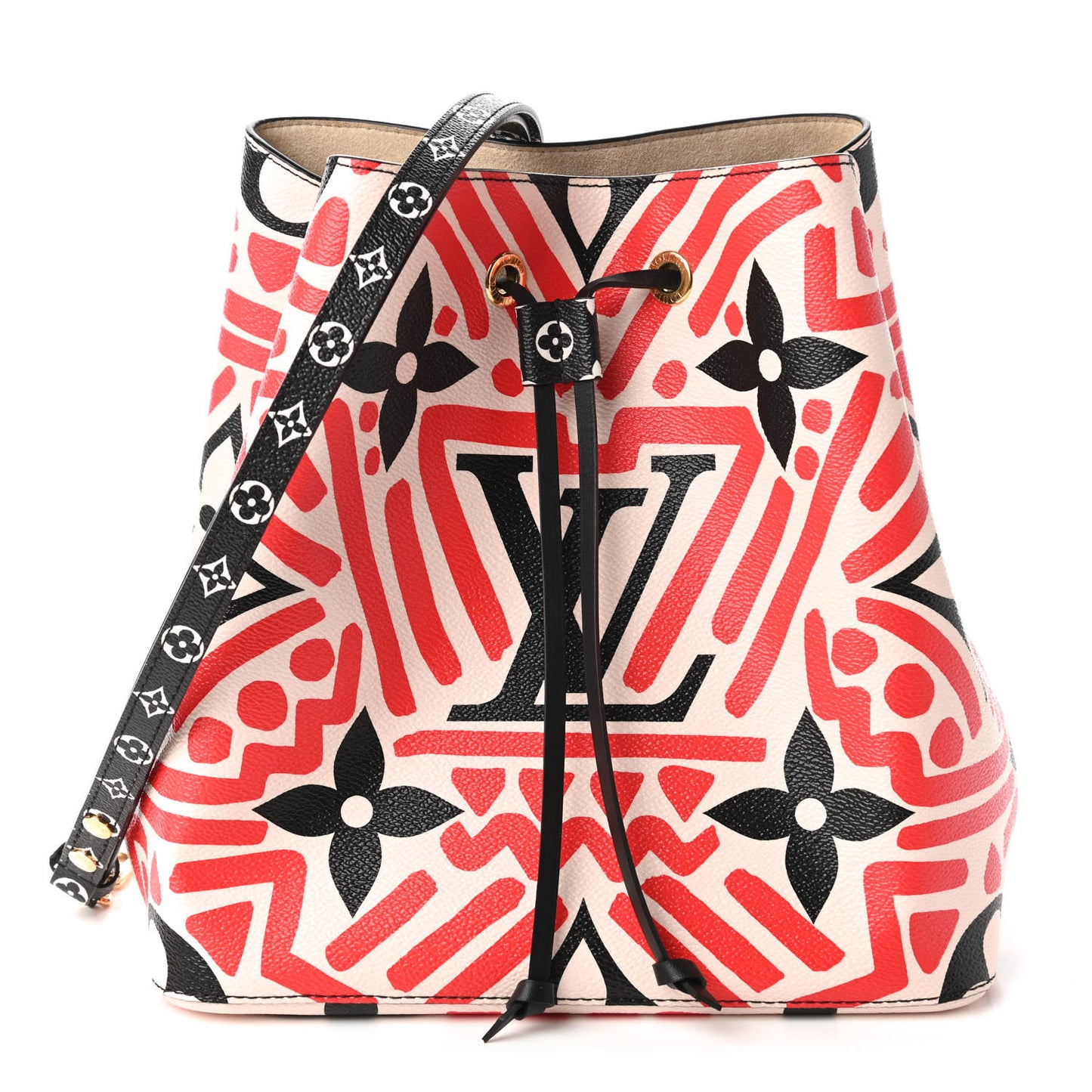 Monogram Giant Crafty NeoNoe MM Creme Rouge Black