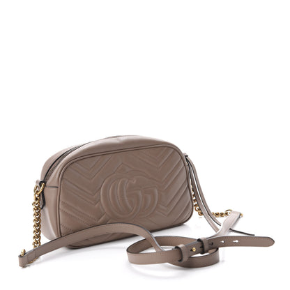 Gucci Calfskin Matelasse Small GG Marmont Chain Shoulder Bag Porcelain Rose 3 of 11
