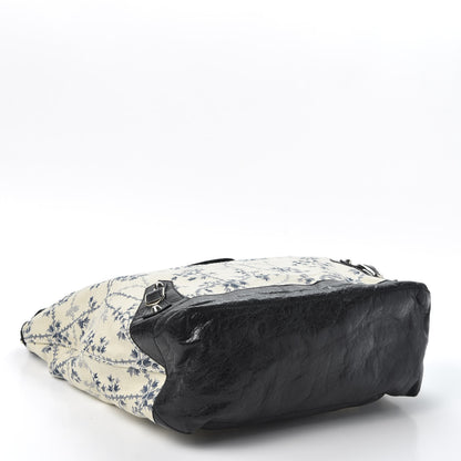 Balenciaga Chevre Toile De Jouy Floral Classic Silver Hardware Day Hobo Black 3 of 9