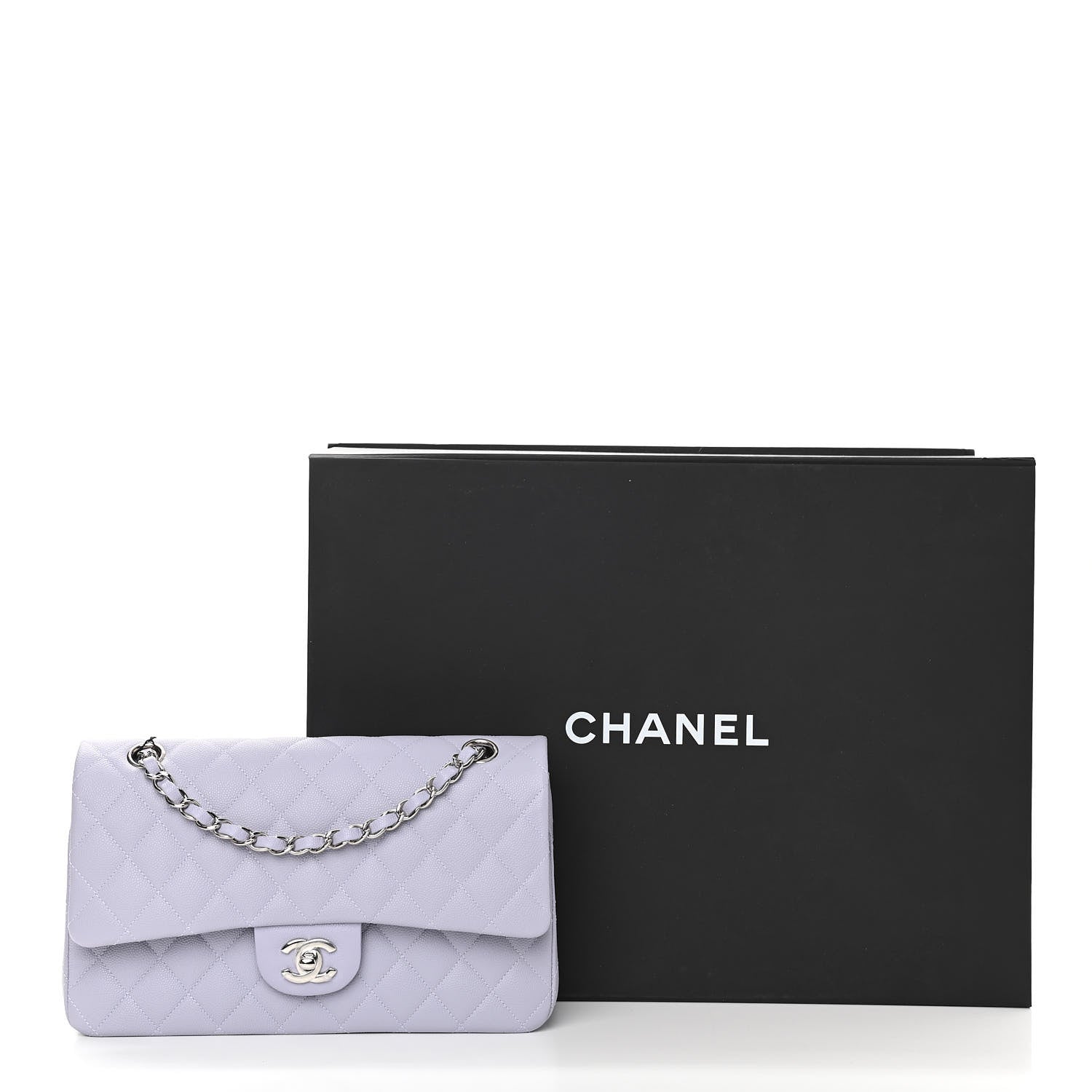 Chanel Caviar Quilted Medium Double Flap Light Purple 11 of 11
