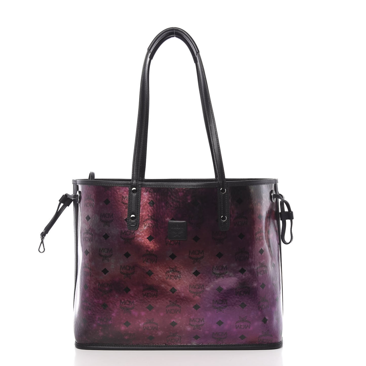Metallic Galaxy Visetos Medium Project Reversible Shopper Tote Black Multicolor
