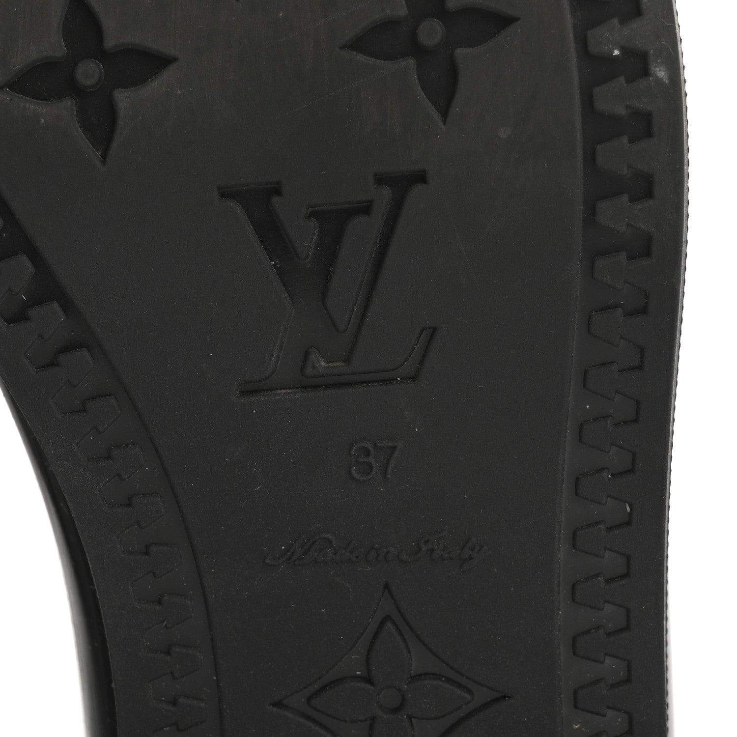 Louis Vuitton Rubber Embossed Monogram Drops High Rain Boots 37 Black 7 of 12