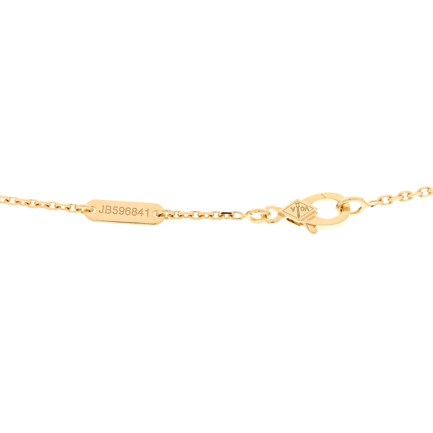 18K Yellow Gold Mother of Pearl Vintage Alhambra Pendant Necklace