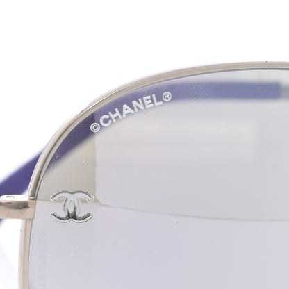 Chanel Polarized CC Aviator Sunglasses 4189-T-Q Purple 5 of 8